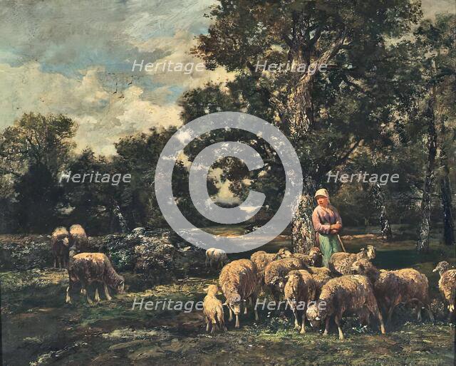 The Flock, c1840-1940. Creator: Charles Emile Jacque.