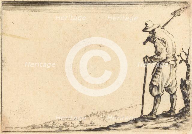 Peasant with Shovel on His Shoulder, c. 1617. Creator: Jacques Callot.