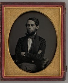 Untitled (Portrait of Seated Man with his Arms Crossed), 1848. Creator: Unknown.