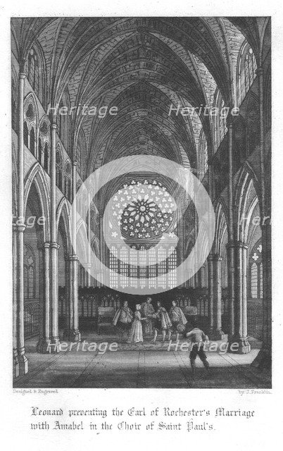 Scene from Old St Paul's by William Harrison Ainsworth, 1855. Artist: John Franklin