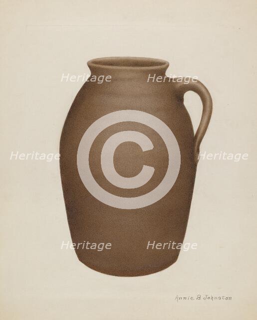 Stoneware Jar, c. 1937. Creator: Annie B Johnston.