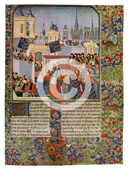 'The Entry of Queen Isabella into Paris', c1385 (15th Century).Artist: Master of the Harley Froissart