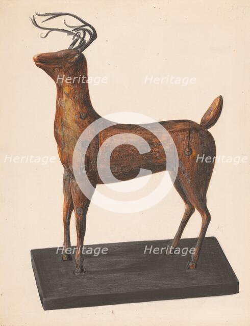Figure of a Deer, c. 1937. Creator: Mina Lowry.