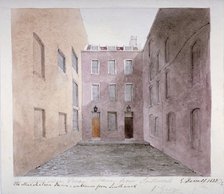 View of Marshalsea Prison on Borough High Street, Southwark, London, 1832. Artist: G Hassell