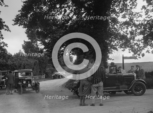 Standard and Morris at the JCC Inter-Centre Rally, 1932. Artist: Bill Brunell.