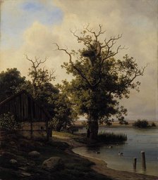 Danish Landscape with Oaks, 1840-1867. Creator: Georg Emil Libert.