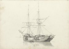 Sailing boat on the water, 1797-1838. Creator: Johannes Christiaan Schotel.
