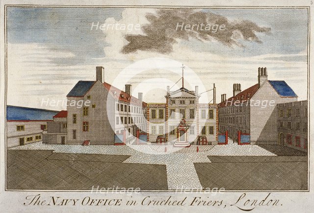 The Navy Office in Crutched Friars, City of London, 1720. Artist: Anon