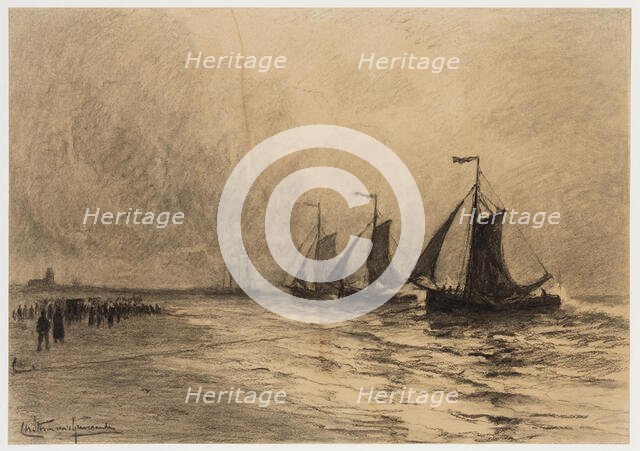 The Herring Fleet, Katwijk, c1860-1920. Creator: Carel Nicolaas Storm.