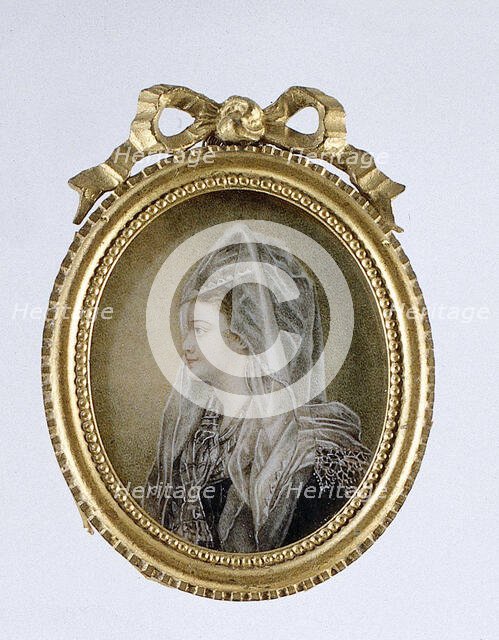 Painting depicting a woman with a veil, c.1850-c.1899. Creator: Anon.