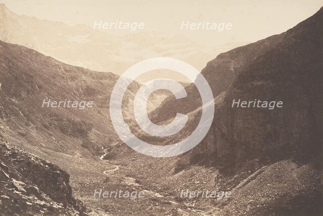 Gorge d'Estaubé prise des gloriettes d'Héas, St-Sauveur, 1853. Creator: Joseph Vigier.