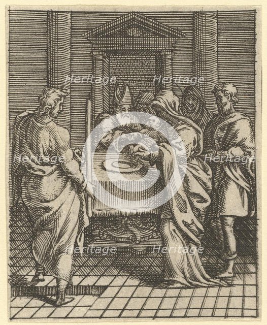 Virgin of Sorrows: The Presentation in the Temple; one of nine surrounding compartments..., by 1575. Creator: Giorgio Ghisi.