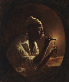 Man Lighting His Pipe, c1864. Creator: Karl Emanuel Jansson.