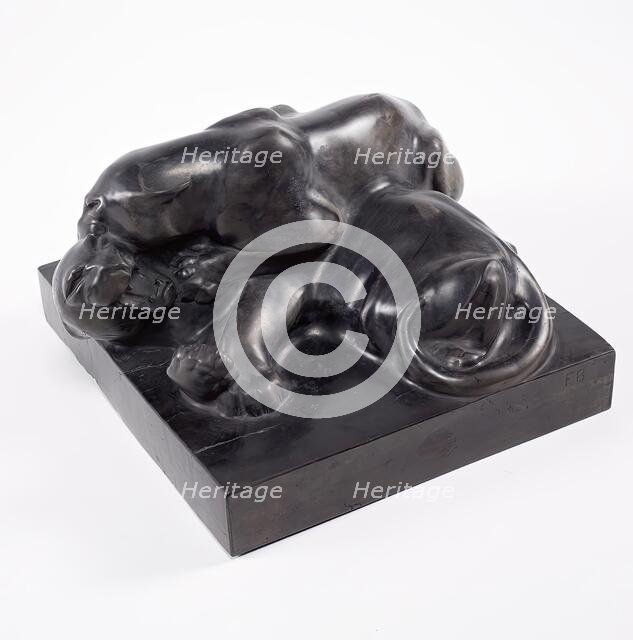 Brawling sunda panthers, 1906/1907. Creator: Franz Barwig the Elder.