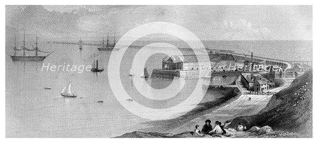 Portland Harbour and Breakwater, 1866. Artist: Unknown