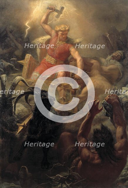 Tor's Fight with the Giants, 1872. Creator: Marten Eskil Winge.