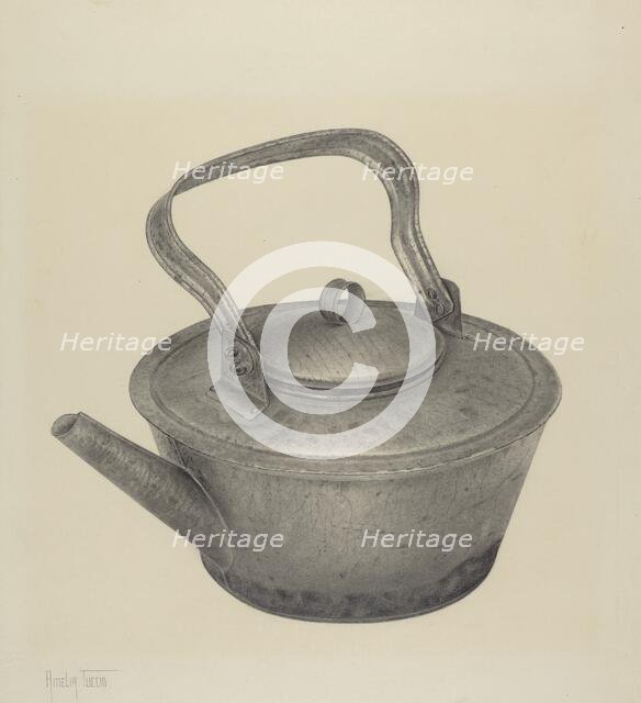 Tea Kettle, c. 1940. Creator: Amelia Tuccio.