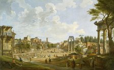 View of the Roman Forum, 1747. Creator: Giovanni Paolo Panini.