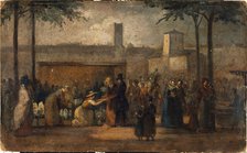 The flower market, c1839. Creator: Jean-Francois Demay.