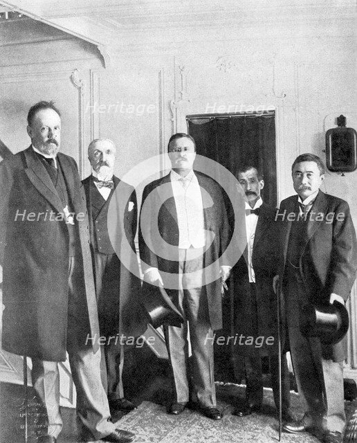 Treaty of Portsmouth peacemakers on board the Mayflower, 1905. Artist: Unknown