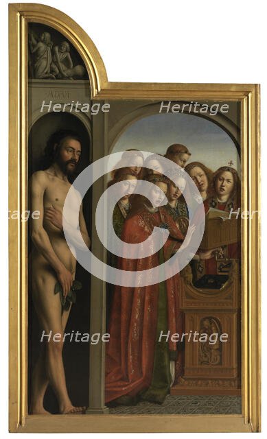 Adam and Singing Angels, c1430s. Creator: Jan van Eyck.