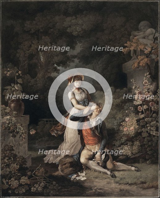 The Lover Caught Unawares', 1790s. Creator: Descourtis, Charles Melchior (1753-1820).