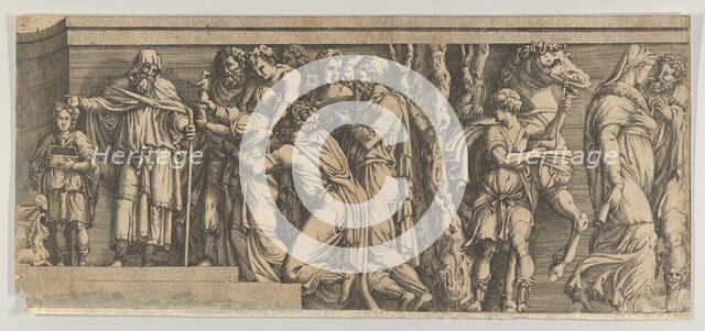 Statue of Niobe and her Worshippers, with Apollo and Diana and other Figures, 1543-47. Creator: Unknown.