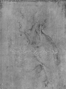 'Head and Bust of an Old Man to the Left', c1480 (1945). Artist: Leonardo da Vinci.