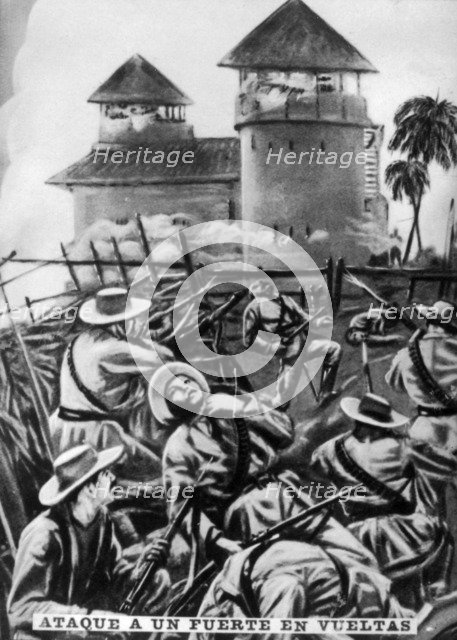 Attack on a fort, January 1897, (c1910). Artist: Unknown