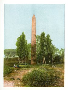 Obelisk at Heliopolis, Egypt, c1870. Creator: W Dickens.