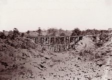 Confederate Trestle Work on Alexandria Railroad, 1861-65. Creator: Andrew Joseph Russell.