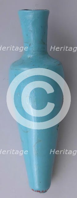 Cosmetic Flask (Mukhula) of Opaque Turquoise Glass, probably Egypt, 8th-9th century. Creator: Unknown.