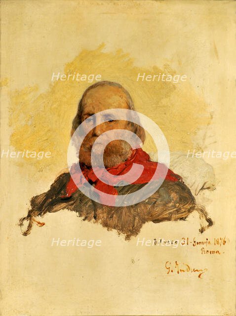 Portrait of Giuseppe Garibaldi (1807-1882), 1860. Creator: Induno, Gerolamo (1825-1890).
