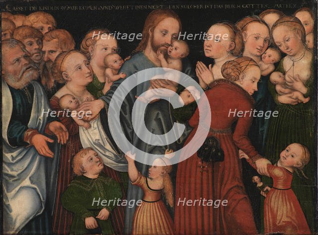 Christ Blessing the Children (Let the little children come to me), after 1537. Creator: Cranach, Lucas, the Elder (1472-1553).