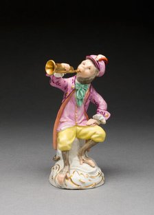 Trumpet Player, Vienna, c. 1760/70. Creator: Vienna State Porcelain Manufactory.