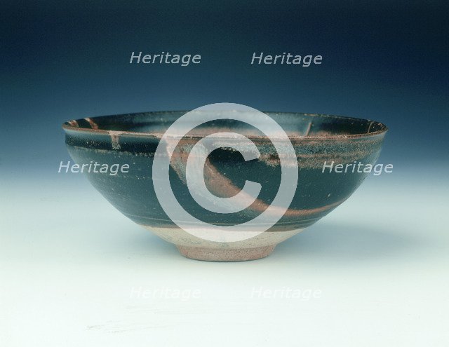 Jizhou black glazed bowl with yellowish slip, Southern Song dynasty, China, 1225-1227. Artist: Unknown