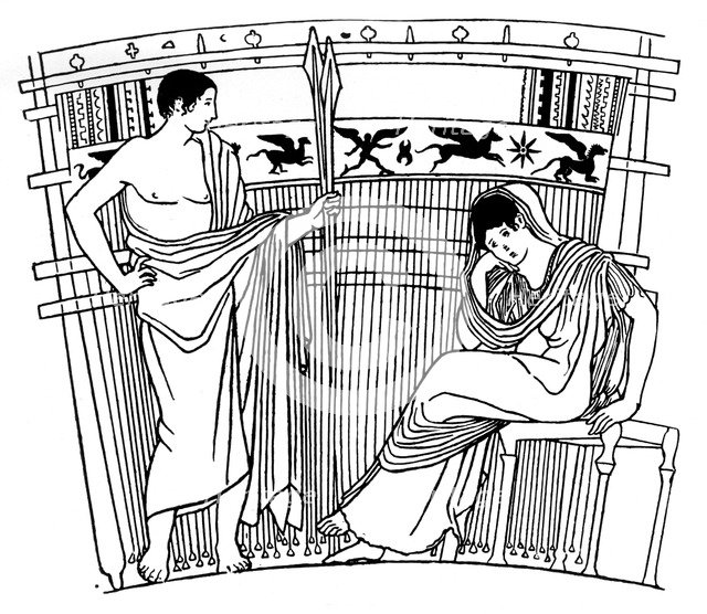 The Loom of Penelope, from the Chuisi Vase, Etruscan, c400 BC (1930). Artist: Unknown