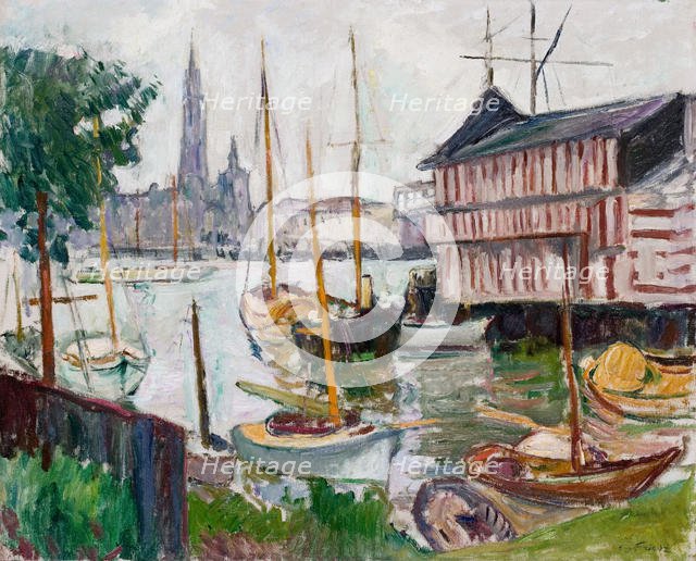 Yacht Basin at Sainte-Anne, Antwerp. Artist: Friesz, Achille-Emile-Othon (1879-1949)