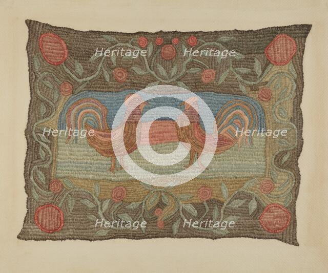 Embroidered Rug, c. 1937. Creator: Dorothy Lacey.