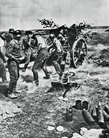German artillery in action on the Eastern Front, 1941. Artist: Unknown