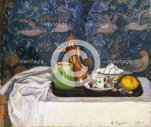 Still Life with a Coffee Pot', 1900. Creator: Pissarro, Camille (1830-1903).