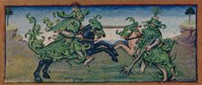 May - wild men jousting, 15th century, (1939). Creator: Robinet Testard.