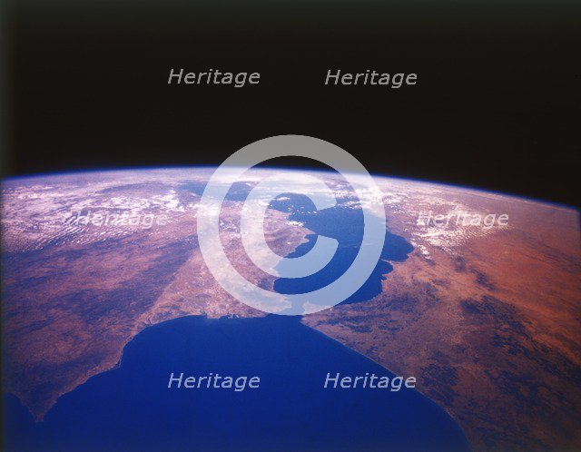 Earth from space - the Straits of Gibraltar, c1980s.  Creator: NASA.