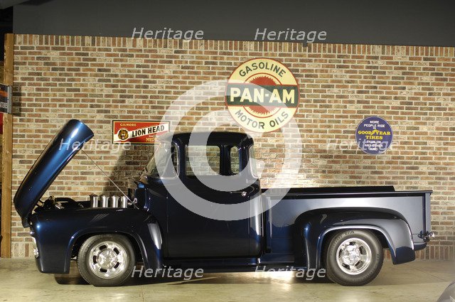 Ford f 100 custom truck 1956. Artist: Simon Clay.