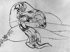 Daikoku (God of Luck) with Radish, 18th-19th century. Creator: School of Katsushika Hokusai.