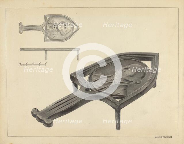 Flatiron Holder, c. 1939. Creator: Holger Hansen.