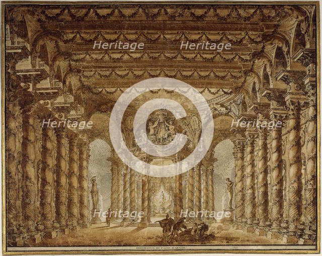 Stage design for the opera Armide by Jean-Baptiste Lully, 1760. Creator: De Wailly, Charles (1730-1798).