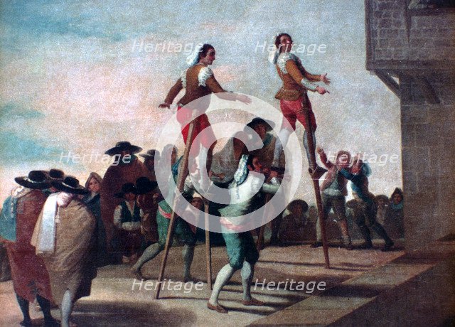 'The Stilts', c1785. Artist: Francisco Goya