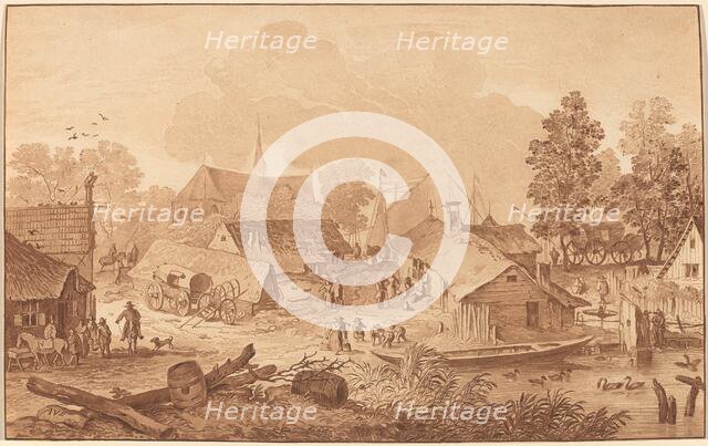 Village with Pond, c. 1782. Creator: Cornelis Brouwer.