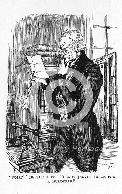 Scene from The Strange Case of Dr Jekyll and Mr Hyde by Robert Louis Stevenson, 1927. Artist: Edmund Joseph Sullivan